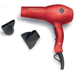 Diva Edit Veloce 3800 Pro Hair Dryer 4 Heat and 2 Fan Levels Ion Function Cold Shot Red