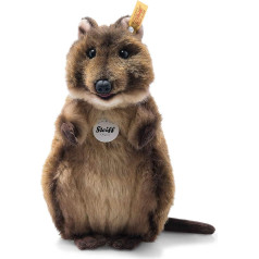 Steiff Cuddly Toy Skippy Quokka, Cute Stuffed Toy with Plastic Eyes, Children, Boys & Girls, Plush Toy 25 cm, Brown, 355660