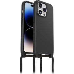 OtterBox React Necklace Case with MagSafe for iPhone 14 Pro, Ultra Slim, Protective Case with Adjustable and Removable Mobile Phone Chain, Military Standard Tested, Black