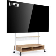 FITUEYES TV Stand Rollable TV Stand with Wheels Floor Stand TV Trolley for 70-100 Inch TVs Height Adjustable High Max 80 kg VESA 850 x 600 mm