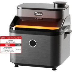 Midea DualTaste Hot Air Fryer 7L, Airfryer XXL with Viewing Window, Modes Juicy & Crispy, 8 Programmes, Baking, Grilling, Defrosting, 40-200°C, 12h Timer, Dishwasher-Safe Crisper Plate, 1650W,