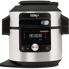 Ninja Foodi MAX Multicooker with SmartLid, 7.5 L, 12-in-1 Multicooker, Pressure Cooker, Quick Cooking, Airfryer Hot Air Frying, Slow Cooker, Stainless Steel, OL650EU