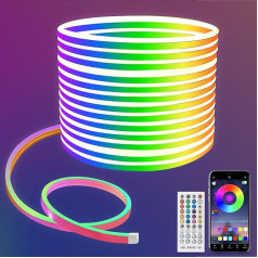 Lucienstar Led Rope Lights - 10M Flexible Neon-Lichtsteuerung mit Remote/APP, IP67 Wasserdicht RGB, Musik-Sync, mehrere Modi für Schlafzimmer im Freien Dekor