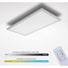 IMPTS LED Panel Ceiling Light 60 x 30 cm Dimmable LED Ceiling Light Flat with Remote Control 3000 K - 6500 K Warm White Natural White Cool White 30 W Lamp for Office Bedroom Dining Room Hallway Hotel