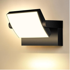 GXXG 40 W LED Wall Lights Outdoor/Indoor 4000 Lumen Modern Wall Lights Outdoor Warm White 3000 K Outdoor Lights Black with 350° Swivelling LED Panel Waterproof IP65