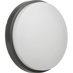LED sienas un griestu lampa, pelēka, GR 1100lm, 15W, IP54, dabiski balta (4000K), MCE342