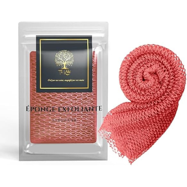 Sarhaana African Mesh Sponge XL African African Bath Sponge Net Exfoliating Glove Toilet Flower Accessories for Women Men Kids Body Scrub (Coral)