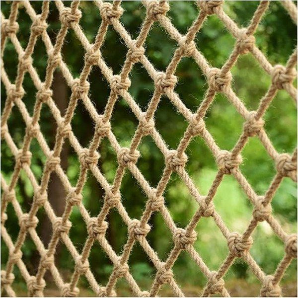 AMAKAA Hand Woven Net Rope Netting Safety Net Mesh Size 10cm Rope Thickness 6mm Various Sizes Available (Size: 1 x 8m)