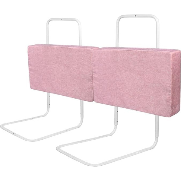 UISEBRT Pack of 2 Bed Rails, 50 cm, Fall Protection, Bed Safety Gate for Children, 5-Hole Height Adjustable, Children's Bed Rail, Safety Protection for Toddlers, Babies and Children, 100 cm, Pink