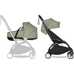 BABYZEN YOYO2 Complete Pushchair - Includes YOYO Carrycot (Olive), Pram Frame (Black) & 6+ Textile Set (Olive) - for Toddlers up to 22 kg
