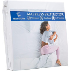Konfortima Mattress Protector 200 x 200 Waterproof, Breathable Mattress Topper 200/200, Anti-Dust Mite Mattress Cover 200 x 200, Waterproof Mattress Protection, Mattress Topper 200 x 200