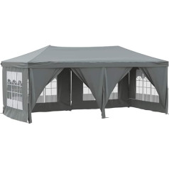 vidaXL Party Tent with Side Walls Foldable Gazebo Garden Gazebo Garden Tent Marquee Folding Gazebo Beer Tent Club Tent Outdoor Anthracite 3 x 6 m