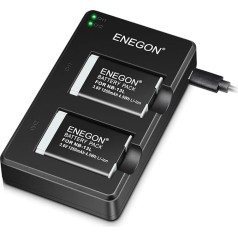 ENEGON NB-13L Lithium Battery (Pack of 2), Dual Charger for Canon PowerShot G5 X, G5X Mark II, G7 X, G7 X Mark II, G7 X Mark III, SX720 HS, SX730 HS, SX740 HS, SX620 HS, G1 X Mark III, G9 X, G9 X Mark