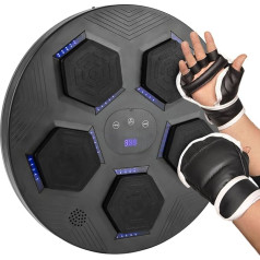 TONFEION Music Boxing Machine, Boxing Machine with Music, Bluetooth Intelligent Boxing Machine, Wall Punching Cushion for Music Boxing Equipment with LED Light and Boxing Gloves for Adults and