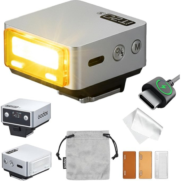 GODOX IT20 S Camera Flash, IT20S TTL Mini Flashes, 1.5 Seconds Recycle Time, Compatible with Sony Alpha A9 III a7III a7CII a7IV a7C a7RV a7 a7SIII a6700 a6400 a6600 ZV-E10 II ZV1 a6100 (silver silver