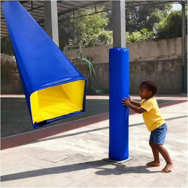ZAQYCM Basketballstangen Polster Stützpolster Für Parkplatzstangen 1,8m Hoch, Umlaufende Quadratische Schaumstoff Pfostenabdeckung Für Keller/Spielplatz/Basketballstangen(Blue,6