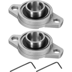 sourcing map 2pcs KFL005 Pillow Block Bearings 25mm Bore Bearing Units Zinc Alloy Flange Bearing Housing P6 (ABEC3)