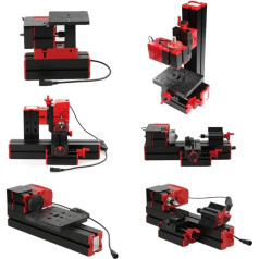 VBNCUUIOPO Electric Tools DC 12V 6-in-1 Multi Metal Mini Wood CNC Lathe Motorized Jigsaw Grinder Drill Milling