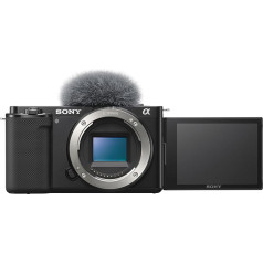Sony Alpha ZV-E10, APS-C Mirrorless Interchangeable Lens Vlog Camera (Swivel Screen for Vlogging, 4K Video, Real-Time Eye Auto Focus), Black