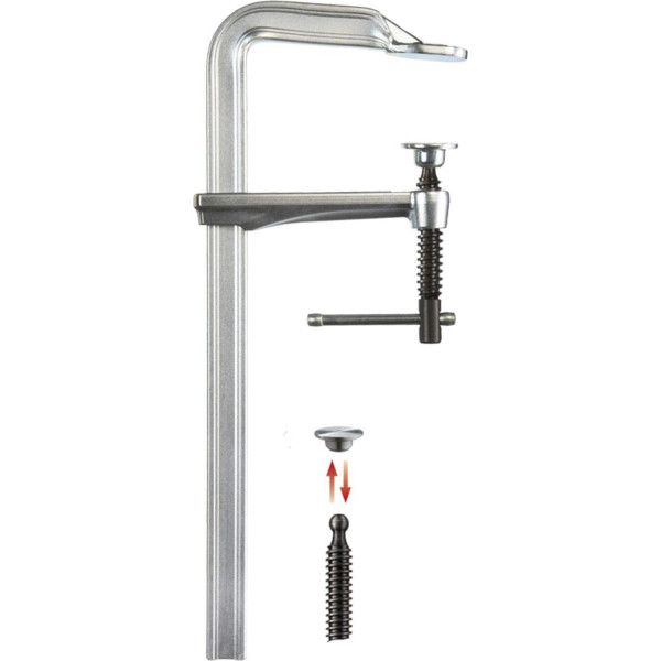 Bessey GZ100K All- Steel Table Clamp, Grey/Red, 1000/120 mm