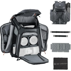 K&F Concept Waterproof Professional Camera Backpack, Photo Backpack for 2 Cameras and 15.6 Inch Laptop with Rain Cover, gray, Modern