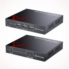AV Access USB 3.0 Extender Over Ethernet Cat6a/7 100M/330FT, 4 USB 3.2 Ports 5Gbps for Long Distance Extension, USB-C Input, Plug & Play, No Driver, Supports All Operating System, HDbaseT PoC