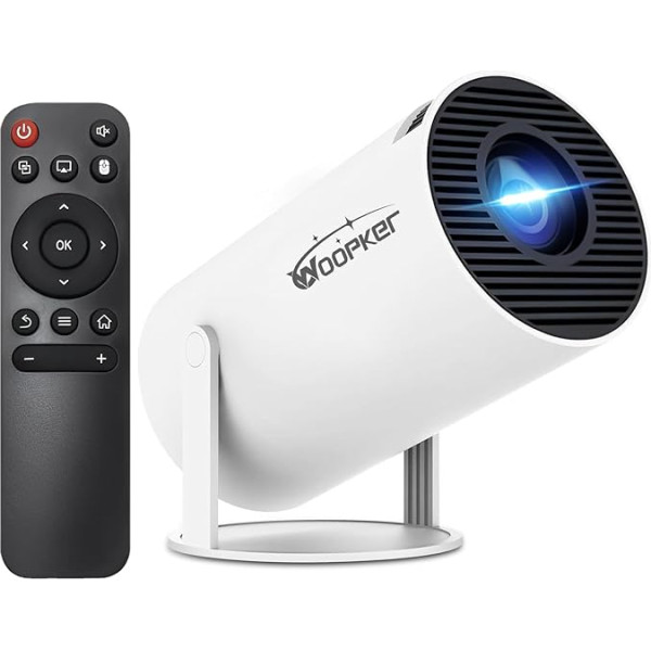 WOOPKER Mini Projector with WiFi 6 and BT 5.2, Full HD 1080P Supports Mini Projector, Portable Home Cinema Projector 200ANSI Compatible with iOS/Android/TV Stick/PS5/Xbox