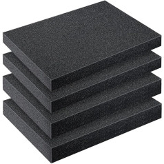 Vocdikficy 4 Stück Zuschneidbare Polyurethan-Schaumstoffpolster, Schaumstoffplatten, Bastelschaum, Werkzeugkasten-Schaumstoffeinlage für Koffer, Verpackungspolsterung