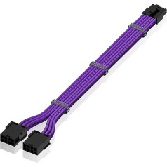 EZDIY-FAB PSU Cable Extension Cable 12 Pin to Dual 8P 16AWG PCIe Sheathed Extension Cable for RTX 3060ti 3070 3080 3080ti 3090- Purple [300mm]