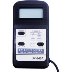 UV Index Meter, 0-1999uW/cm2.2000-19990uW/cm2, 290-390nm (UVA, UVB), UV Light Meter UV-340A for UV Rays Home Office Indoor and Outdoor Use