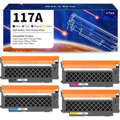 117A Toner Compatible to Replace HP 117A Toner Set for Colour Laser MFP 178nwg 179fwg 150nw 179fnw 150a 178nw W2070A W2071A W2072A W2073A Toner Cartridge (Black Cyan Yellow Magenta, Pack of 4)
