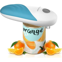 HAUSHOF Electric Can Opener, One Touch Can Opener, Automatic 360° Rotation & Automatic Stop, Kitchen Aid for Chefs, Elderly, Children & Injured, with 4 AA Batteries, Blue