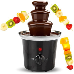 Chocolate Fountain Stainless Steel with Melting Function, 3-Stage Chocolate Fountain for Party Fountain and Chocolate Fondue, 500 ml for Liquid Chocolate, Chocolate Fountain for Parties and Events