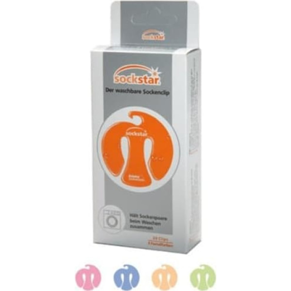 Sock-clips SOCKSTAR Frosted Colours – Family Pack = 20 pieces in 4 light colours