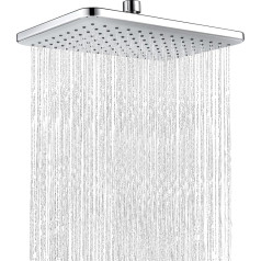 Shower Head with Filter, 360° Square Ceiling Shower Head Rain Shower Large Rectangular Steel Shower Head Water Saving Modern Shower Head for Pool Bathroom