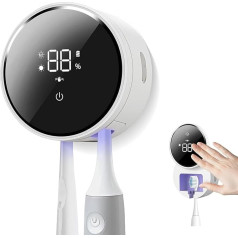 UV Toothbrush Disinfectant, Electric Toothbrush Steriliser Organiser, Bathroom Toothbrush Holder Wall Mounted for Travel and Family Use (C)