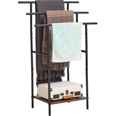 1 Piece Towel Holder Standing Black Towel Rack Freestanding Towel Rack Bathroom Towel Holder Towel Holder for Bathroom/Gym/Pool/Black and Brown/68 x 30 x 100 cm 3 Levels