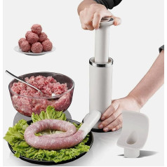 Sausage Filler, Sausage Stuffing Tool, Manual Sausage Machine, Sausage Stuffer for Household, Handmade Sausages, Meatball Maker, Meatball and Sausage Machine for Home, Restaurant, Bar, Camping