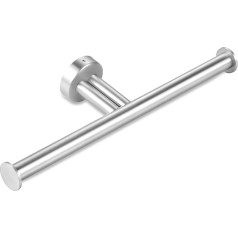Double Toilet Roll Holder Wall Mount Brushed Nickel SUS304 Stainless Steel Towel Bar 2 Rolls Tissue Holder for Bathroom Kitchen