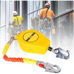 YANGUN Height Safety Device Fall Protection 10 m, Fall Protection Retractable, CE Certificate, Climbing Safety Device Fall Protection for Roof and Aerial Work, Maximum Load 150 kg (Yellow)
