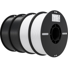 Creality Ender PLA Filament 1.75 mm 4 Spool for 3D Printers, Black White 4 x 1 kg 3D Printing Filament, 3D Printing Materials for Most 3D Printer Ender-3 V3 SE/KE K1 Series (2 Black 2 White)