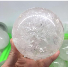 NHDVDVAV Natural Quartz, White Calcite, Crystal Ball, White Crystal Ball for Witchcraft and Decorative Balls, Crystals and Healing Stones, Gift for Beginners, 10 cm