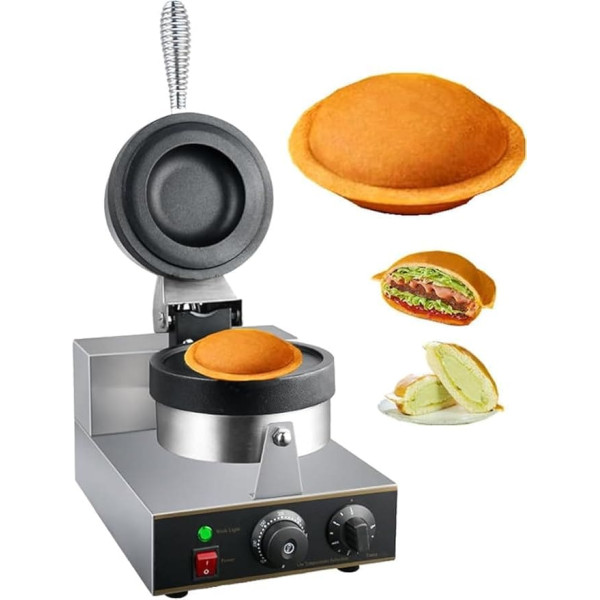 Electric Burger Press Electric Burger Machine, Commercial Burger Maker, 1300W, Non-Stick Electric Burger Press, Temperature Control 50-300°C, Double Sided Heating