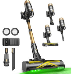 Ultenic U15 Battery Vacuum Cleaner, 50,000 Pa, 580 W, 65 Min, Cordless Vacuum Cleaner with GreenEye Technology, Anti-Tangling Brush, Telescopic Tube & Freestanding, Ideal for Carpets, Hard Floors