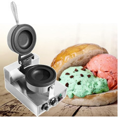 Electric Hamburger Press Burger Machine, Commercial Ice Maker, Electric Press, Stainless Steel Ice Maker for Household, Ham Machine, Thick Handle with Cool Touch and Twist