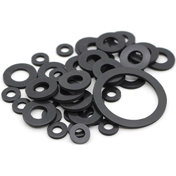 XHFTFNLTI Hardware Flache Gummi-Dichtung, Unterlegscheibe, Schlauch, Sanitär, Wasserhahn, Dichtung, Unterlegscheibe, wasserdicht, Dichtungsring, M2, M3, M4, M6, M8, M10, M12, Verpackungsscheibe (10 x