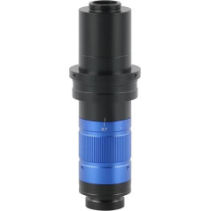 Microscope Accessory Kit 300X 450X 600X 900X Adjustable C-Mount Lens 0.7X-5.6X Continuous Zoom Monocular Lens for Video Microscope Camera Microscopic Slides (Size : 600X)