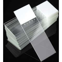 Globe Scientific Diamond 1380-50W White Glass Microscope Slide, 25 x 75mm Size, Ground Edges, White Frosted (1,440 slides)