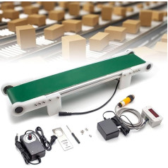 Desktop-Förderband mit einstellbarer Geschwindigkeit - Elektrisches Frachttransportgerät für DIY-Experimente, 1,8-7,6 cm/s Geschwindigkeitsbereich, automatischer Zähler