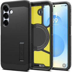 Spigen Korpuss Samsung Galaxy S25 ar statīvu Tough Armor MagSafe - melns